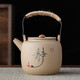 Large-capacity stoneware teapot hotel kettle teapot Kung Fu tea set retro simple large tea set for home use coarse pottery - blue lotus - dragon egg teapot 860ml