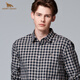 HENRY GRANT Henry Grant plaid shirt men's shirt unprocessed plaid comfortable regular long-sleeved business navy blue (QSC243050U111) 46 (170/88A)