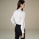 Late White New Product 2025 Autumn Solid Color Temperament Top Slim, Comfortable and Versatile Commuting Shirt for Women White XL