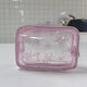 Fantasy PU splicing cosmetic bag PVC transparent waterproof toiletry bag travel portable handbag large capacity bath storage transparent large size