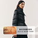 Ai Lai Song Jia's same style down jacket women's 2025 autumn and winter temperament short 90 goose down waist warm jacket carbon black S