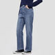 GAP Women's 2025 Herbst New Retro gewaschen Micro-Flash Mid-Wait Straight Jeans Casual Hosen 849915