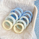 Sea salt blue hair rope hair tie seamless high elastic hair rope simple high ponytail rubber band girl cute and fluffy headband mixed 30 pieces opp bag