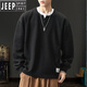 JEEP SPIRIT heavyweight inner wear men's long-sleeved T-shirt spring and autumn loose large size American fashion brand top Henry collar bottoming shirt sweatshirt white M suitable weight 90-130Jin Jin is equal to 0.5 kg