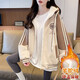 Baseball uniform for girls spring and autumn 13-15 years old junior high school students 12 older children loose casual hooded sweatshirt jacket black F373 autumn and winter thickened alpaca 170 suitable for heights of about 160cm