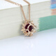 Lirokini Necklace for Women Ruby Round Sunflower Diamond Pendant High-end Jewelry Valentine's Day Birthday Gift Sunflower Ruby Necklace Brand Gift Box