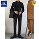 ROMON Korean style two-piece casual suit for men in autumn new handsome professional formal suit suit groomsmen dress apricot single-breasted (can change the size of top or pants alone) S (suit pants) 85-95Jin Jin is equal to 0.5 kg