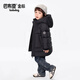 BOBDOG Gold Label Mid-Length Children's Down Jacket Boys and Girls 2025 Winter New Thickened Class A 95 Duck Down Jacket Black High Filled Down Windproof Cuffs 110 Recommended Height 90-100cm