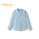 Balabala children's clothing children's boys long-sleeved shirt pure cotton children's top spring college fashion versatile shirt blue tone 00488 100