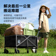 Made in Tokyo, outdoor camper, foldable storage camp car, trolley trailer, picnic stall travel equipment, graphite black