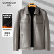 SHANSHAN Shanshan leather jacket men's 2026 spring new business casual young and middle-aged all-match lapel leather jacket short coat khaki XL