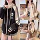Baseball uniform for girls spring and autumn 13-15 years old junior high school students 12 older children loose casual hooded sweatshirt jacket black F373 autumn and winter thickened alpaca 170 suitable for heights of about 160cm