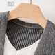 Late White 2025 Autumn and Winter Design Lazy Wind Contrast Color Splicing Fake Two-Piece Knitted Sweater Versatile Slim Sweater Women Dark Gray S