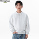 MMOPTOP Japanese heavyweight Chinese cotton polo collar sweatshirt autumn and winter men's loose inner long-sleeved MWY21 white flower gray L