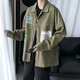 Ye Yuchun Autumn Japanese Spliced ​​Men's Denim Jacket Fashion Student Korean Style Shirt Teen Loose Working Jacket L15885 M (90-105Jin[Jin equals 0.5 kg])