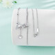 Laofu gold platinum necklace pt950 love tassel princess bow adjustment set chain as a birthday gift for girlfriend and wife, about 5.56g