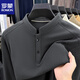 ROMON autumn and winter men's double-sided velvet brushed long-sleeved T-shirt for middle-aged and young people, half turtleneck button-down thermal sweatshirt with base layer beige color XL Recommended 130-150 Jin Jin equals 0.5 kg
