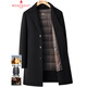 MONTAGUT double-sided cashmere coat for men, middle-aged and older men, suit collar, winter casual woolen woolen windbreaker jacket, black 4XL 195/108A