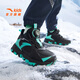 ANTA Children's Shoes Children's Cotton Shoes Boys' Sports Shoes 2025 Winter Shopping Mall Same Style Children's Shoes Plus Velvet Warm Snow Boots Boys Black/Fluorescent Aqua-2 Size 29