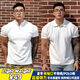 LightWeight new summer style 250g strong cuffs Polo shirt short-sleeved T-shirt men's sports fitness white Henry collar M M115-135Jin Jin is equal to 0.5 kg