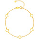 Saturday Lucky Yellow 18K Gold Bracelet Women's Five-Flower Clover Bracelet Birthday Gift C0722082 16+3cm