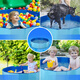 Ershanji Pet Bath Basin Foldable Large Dog Golden Retriever Dog Special Swimming Pool Bathtub Bath Bucket Wash Cat Bath Basin Blue 80*30cm