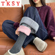 TKSY down jeans women's outer wear winter 2025 new minus 40 degrees Northeast warm thickened banana scimitar cotton pants dark blue XL recommended 121-130Jin Jin equals 0.5 kg