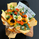 Flowers from the same city, sunflowers and roses mixed and matched bouquets for birthday gifts for girlfriends, best friends and elders. Flowers delivered by flower shops. Starry sky and sunshine | 3 sunflowers, champagne and baby's breath mixed and matched bouquets