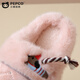 Piggy Banner men and women's indoor and outdoor wear home warm soft-soled cute plush children's cotton slippers MT2502 beige 34