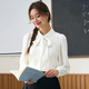 Lady Bird white bow shirt women's career exam public education interview wear commuting formal wear inner shirt chiffon top