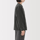 MUJI Men's Fleece Collarless Cardigan Men's Jacket Fall 25 Men's Top AB1P8A5A Charcoal Gray L (175/100A)