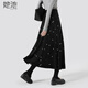 She Chi Xingkong Velvet Skirt Women's 2025 Autumn New Retro Elegant High Waist A-Line Midi Skirt