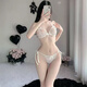 Robertson sexy lingerie sexy lace three-point bra panties women's transparent temptation pajamas set A04 black two-piece set 80-125Jin Jin equals 0.5 kg