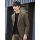 AX Armani men's brown suit spring and autumn slim handsome casual small suit jacket men's Korean version trendy knot blue gray suit (suit + pants) XL
