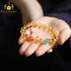Take a look at the comfortable citrine bracelet for women's birth year Buddha beads yellow bracelet amulet citrine beads 10mm