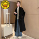 G.DuckKids Girls 'Veste en tweed Spring and Automn Style 2024 Nouveau manteau cachemire double face à la mode Hiver Black Bracker Black 160 cm