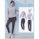 Vansydical's New Herbst- und Winter-Fitnesskleidung für Frauen im Internet Promi Lose Sportswear Langarmed Training Running Yoga Set Gray-Blue + Dark Gray-Blue Drei-teilige TC15908 S