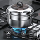 Steel rice stainless steel Japanese-style small steamer thickened steamer rice pot household multi-functional soup pot induction cooker gas stove universal new Japanese-style steamer 28cm