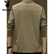 Playboy (PLAYBOY) Henry collar long-sleeved T-shirt for men in spring and autumn solid color retro simple bottoming shirt loose trendy brand versatile stand-up collar sweatshirt Khaki 56119 long sleeve 4XL (about 170-190Jin Jin is equal to 0.5 kg can be worn)