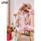 Fairy's Pocket Summer Trendy Floral Loose Slim High-Quality Two-piece Suit Cat Pink M