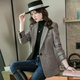 LIIS shopping mall same style high-end jacket 2026 spring and autumn woolen small suit for women thickened small women houndstooth single brown suit XL 110~119Jin Jin equals 0.5 kg