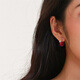 Yalundi red earrings, feminine silver earrings, 2025 new hot style, niche design, high-end, unique and exquisite