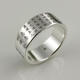The old temple can customize the pure silver ring Taoist golden light mantra with clear writing and wide face ring No. 13