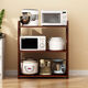 Sailoto microwave oven rack multi-layer floor-standing oven storage rack wooden narrow cabinet household storage pot rack all solid wood five layers 49*30*150cm walnut color