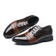 Pei Kezhen en cuir souple Business décontracté chaussures en cuir formel semelle plate Sole Men pointu pointue hauteur invisible augmentation grande taille chaude plus 9921 brillance noire hauteur augmente 38