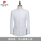 Pierre Cardin suit men's youth slim fit Chinese stand-up collar suit Chinese wedding dress banquet Tang suit Chinese style stand-up collar tunic suit pure black (single top) XL