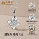 Lao Fengxiang PT950 four-leaf clover platinum necklace for women platinum pendant small Mid-Autumn Festival birthday gift Year of the Horse animal year gift lucky three-piece set platinum four-leaf clover pendant + bracelet + earrings