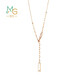 Chow Sang Sang 18K rose gold Yong series long ring necklace women's model with chain 92505N price 47 cm