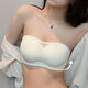 Special underwear for dancers, women's strapless small chest push-up non-slip anti-exposure inner tube top invisible seamless bra white 1 piece 001# S - weight 80-95 Jin Jin equals 0.5 kg 32/70AB