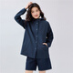 Giordano windbreaker jacket for women outdoor camping back pleated rag-shoulder mid-length hooded jacket for women 13375107
